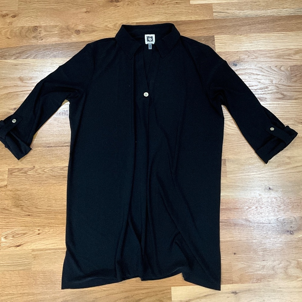Women’s Med Anne Klein Wrinkle Free Black Blouse